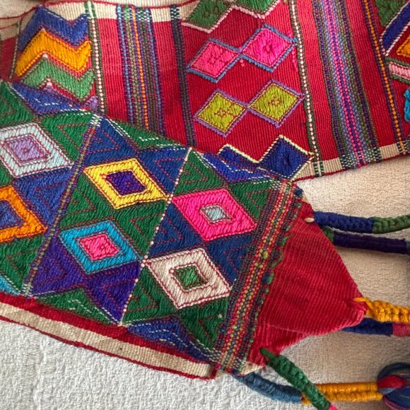 Vintage Guatemalan Cinta Hand Made Woven Head Hair Wrap with Tassels main image 9